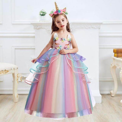 Vestido princesa unicornio nina 