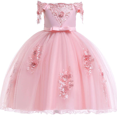 Vestido de princesa infantil rosa