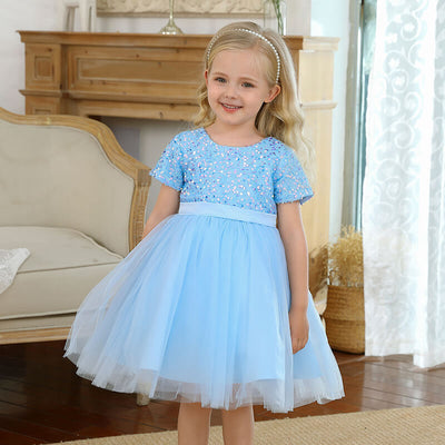 Vestido princesa azul claro 