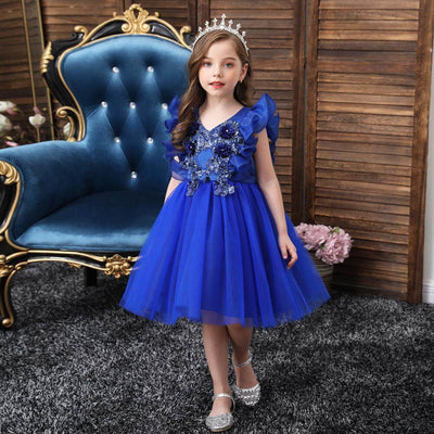 Vestido princesa azul royal 